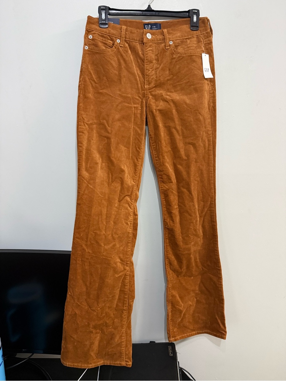 GAP Women's Rust Brown Corduroy Wide-Leg Jeans